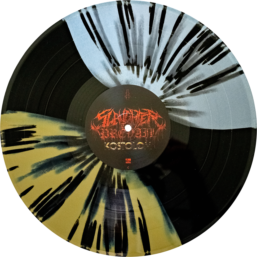 Slaughter To Prevail - 'Kostolom' Vinyl (Gold / Black / Silver Tri-Color Striped w/ Black Splatter)
