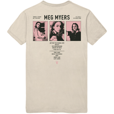 Meg Myers - Tracklisting T-Shirt (Natural)