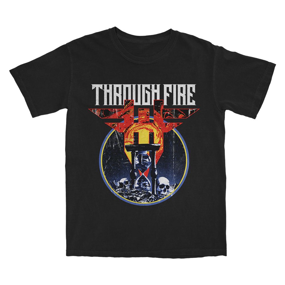 Through Fire - Hour Glass Black T-Shirt
